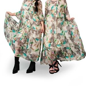 Pure Italian shiffon printed Midi dress